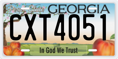 GA license plate CXT4051