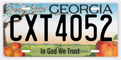 GA license plate CXT4052