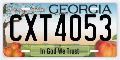 GA license plate CXT4053