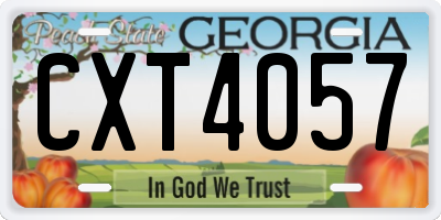 GA license plate CXT4057