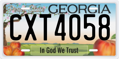 GA license plate CXT4058
