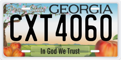 GA license plate CXT4060