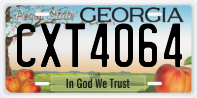 GA license plate CXT4064