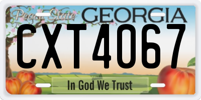 GA license plate CXT4067