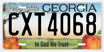 GA license plate CXT4068