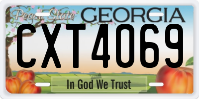 GA license plate CXT4069