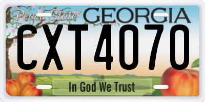 GA license plate CXT4070
