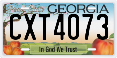GA license plate CXT4073