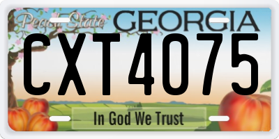 GA license plate CXT4075