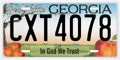 GA license plate CXT4078