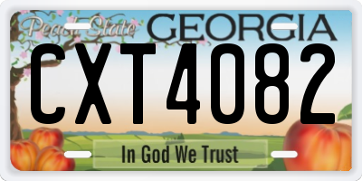 GA license plate CXT4082