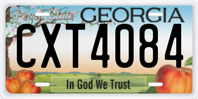 GA license plate CXT4084