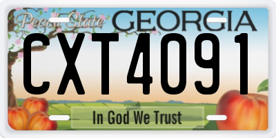 GA license plate CXT4091