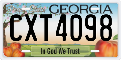 GA license plate CXT4098