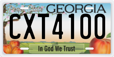 GA license plate CXT4100