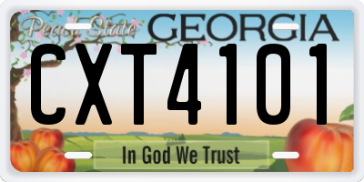 GA license plate CXT4101