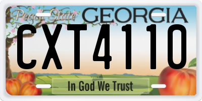 GA license plate CXT4110