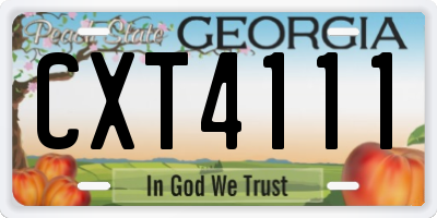 GA license plate CXT4111