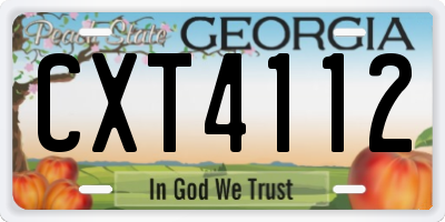 GA license plate CXT4112