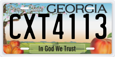 GA license plate CXT4113