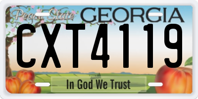 GA license plate CXT4119