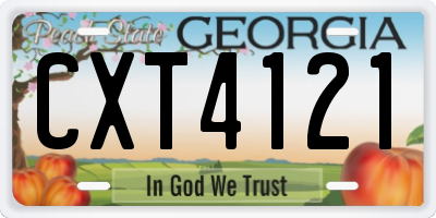 GA license plate CXT4121