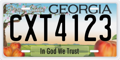 GA license plate CXT4123