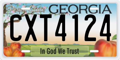 GA license plate CXT4124
