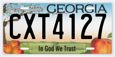 GA license plate CXT4127