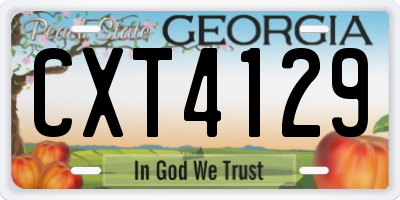 GA license plate CXT4129