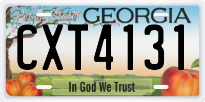 GA license plate CXT4131