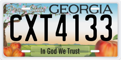 GA license plate CXT4133