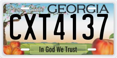 GA license plate CXT4137