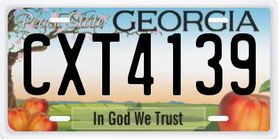 GA license plate CXT4139