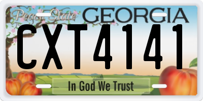 GA license plate CXT4141