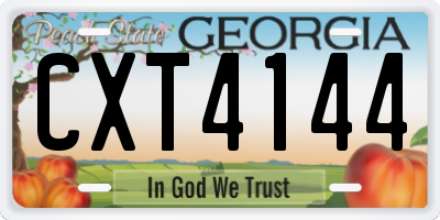 GA license plate CXT4144