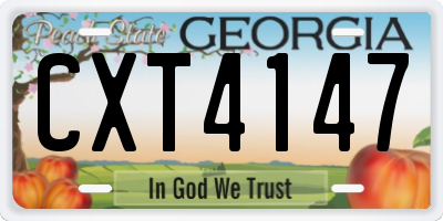 GA license plate CXT4147