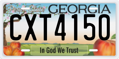 GA license plate CXT4150