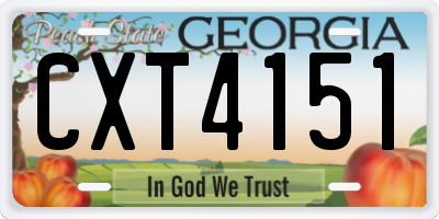 GA license plate CXT4151