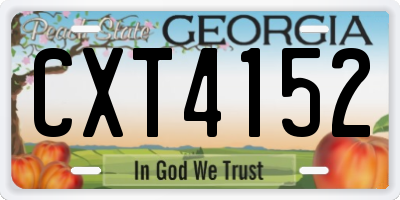 GA license plate CXT4152