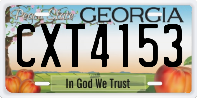 GA license plate CXT4153