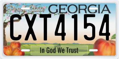 GA license plate CXT4154