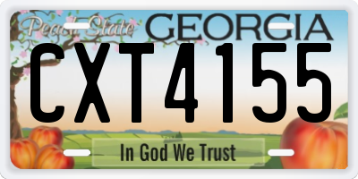 GA license plate CXT4155