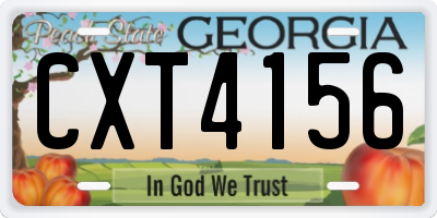 GA license plate CXT4156