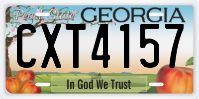 GA license plate CXT4157