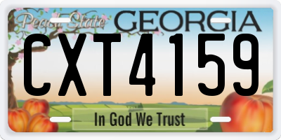 GA license plate CXT4159