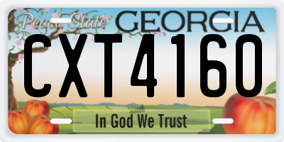 GA license plate CXT4160