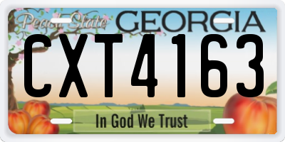 GA license plate CXT4163