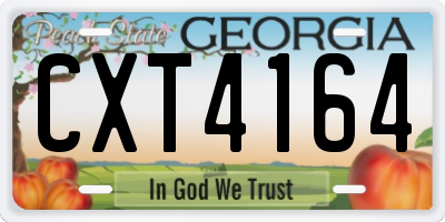GA license plate CXT4164