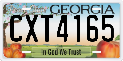 GA license plate CXT4165